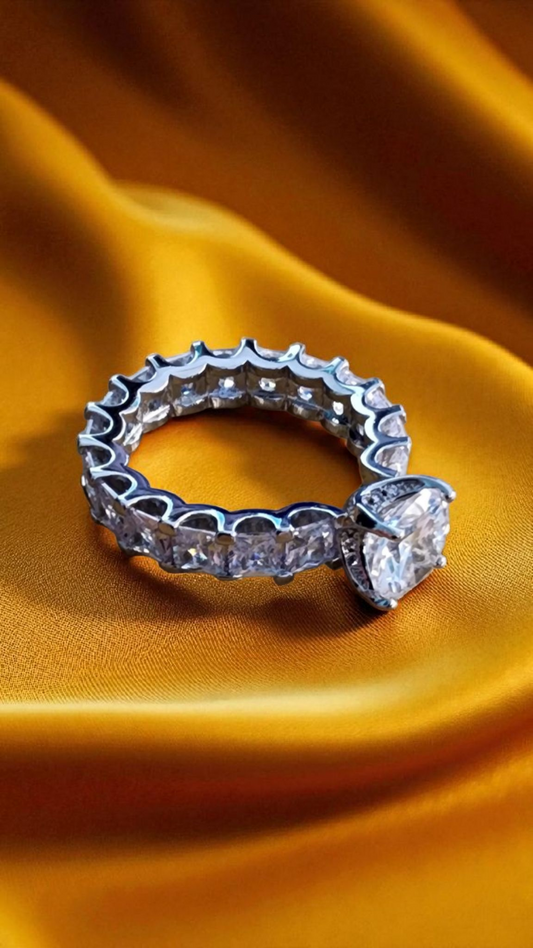 3 Ct Round Cut Moissanite Stone Engagement Wedding Ring 925 Sterling Silver